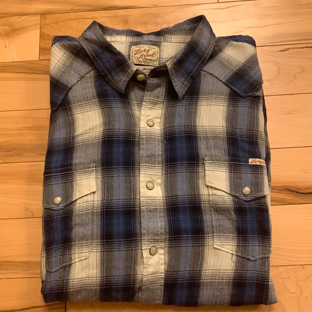 LUCKY BRAND- Pearl Snap Button up Mens size XXL